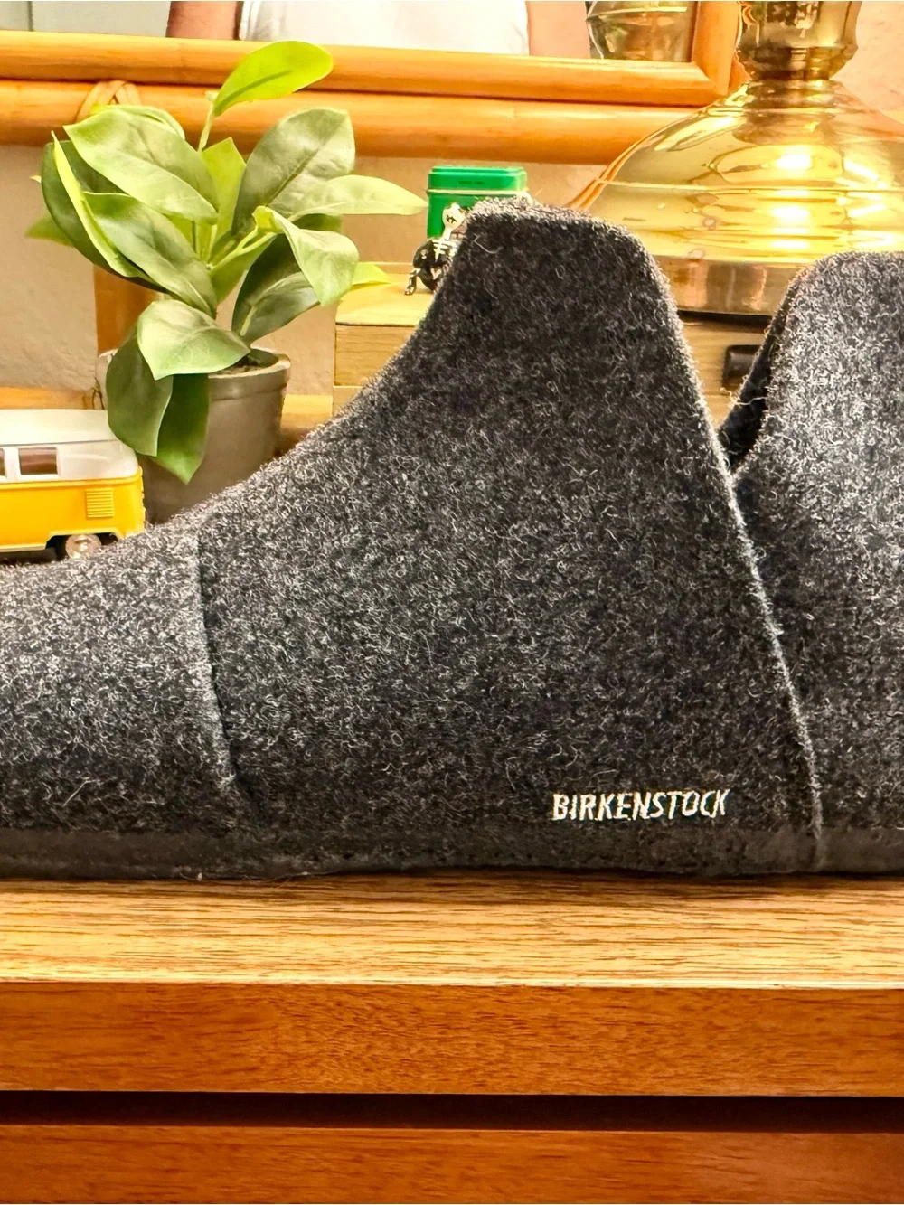 Birkenstock Men’s Andermatt Charcoal Gray Wool Slippers